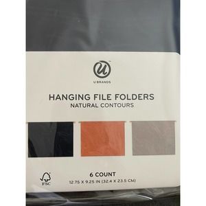 New Unopened U Brands Natural Contours Hanging File Folders (6 count)